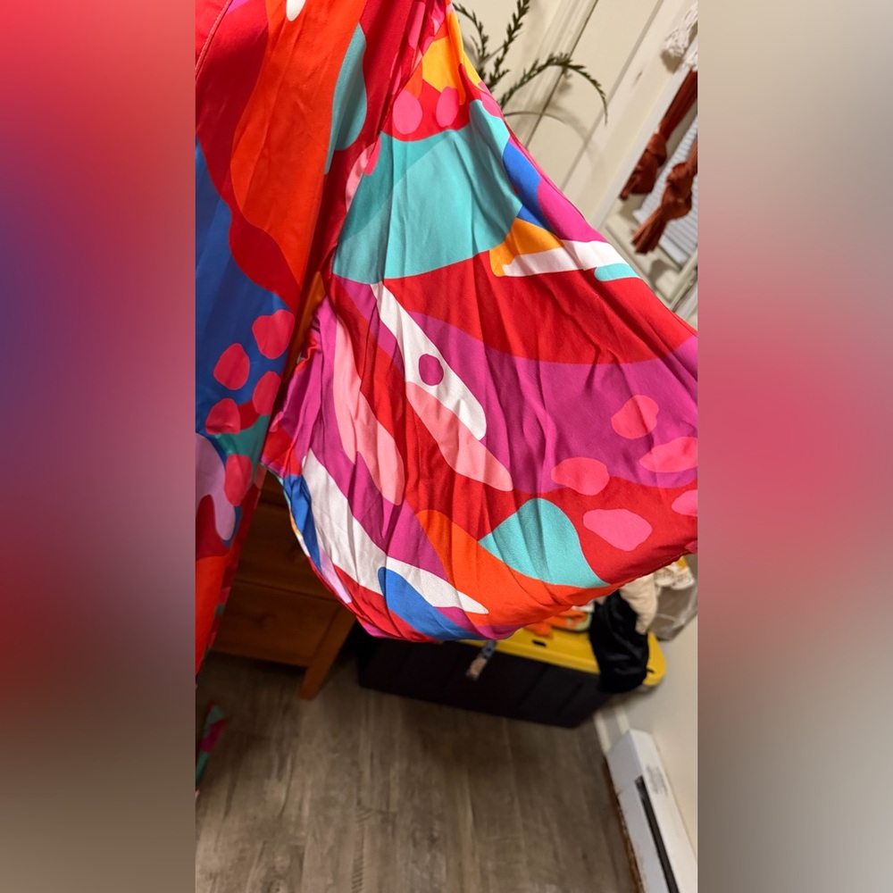 Flying Tomato Multicolor Satin belted Kimono Ensemble set - Picture 16 of 17